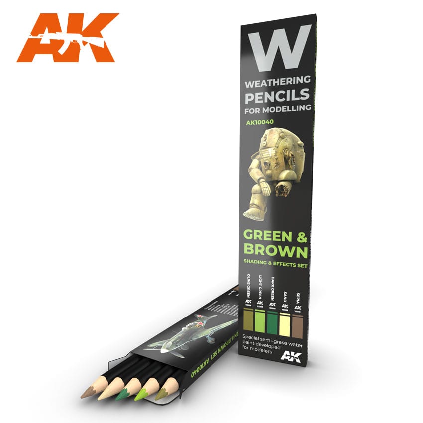 Green & Brown: Shading & Effects Set - Weathering Pencils