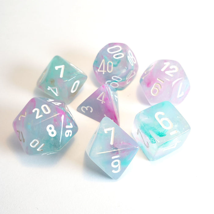 Chessex - 7-Die Set Nebula Luminary: Wisteria/White