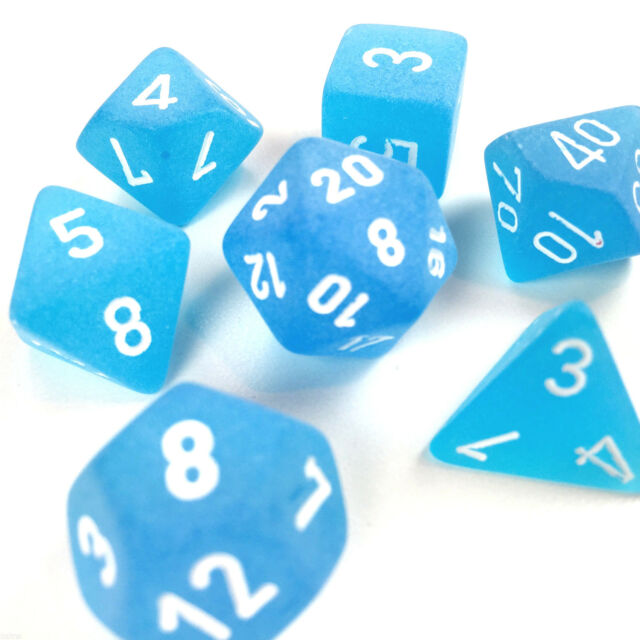 Chessex - 7-Die Set Frost: Caribean Blue/White